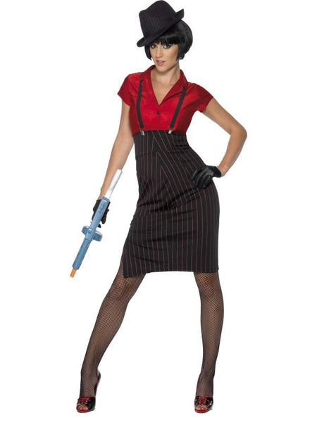 1920s Gangster Costume, Red and Black