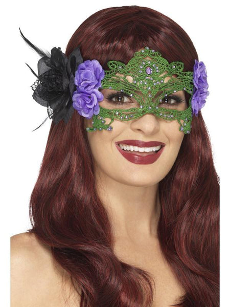 Embroidered Lace Filigree Witch Eyemask