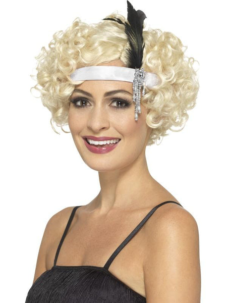 White Satin Charleston Headband