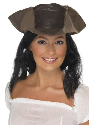 Leather Look Pirate Hat