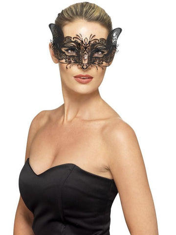 Venetian Metal Filigree Feline Eyemask