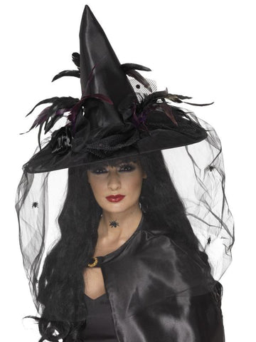 Witch Hat, Feathers & Netting