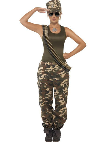 Khaki Camo Deluxe Costume, Female