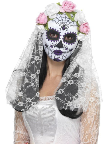 Day of the Dead Bride Mask, Full Face