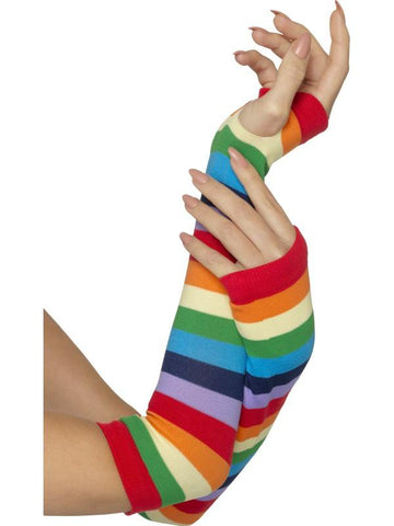 Fingerless Striped Gloves