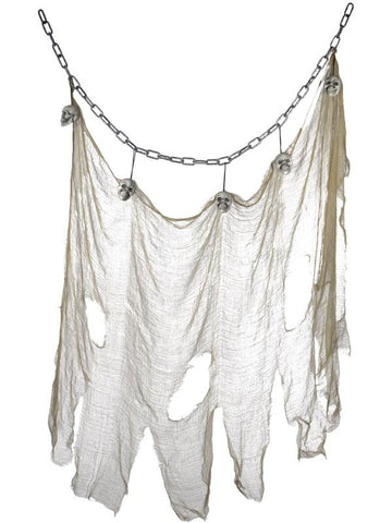 Hanging Skull & Muslin Chain Decoaration